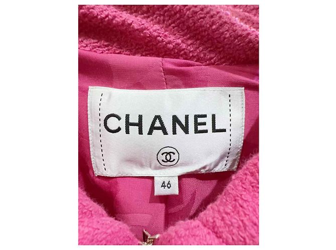 Giacca Chanel in tweed rosa taglia 46 - vista 4