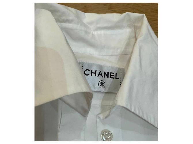 Top Chanel blanco de algodón - vista 4
