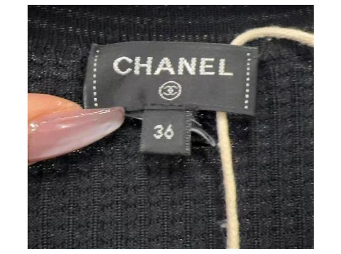 Abito Chanel in seta nera Nero - vista 2