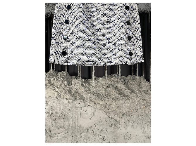 Jupe trapèze courte Louis Vuitton en tweed Monogram Multicolore - vue 4