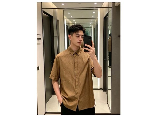 Autre Marque Camicia Dior in seta a maniche corte uomo Multicolore - vista 3