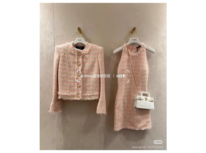 Giacca Balmain in Tweed Taglia 38 Multicolore - vista 6