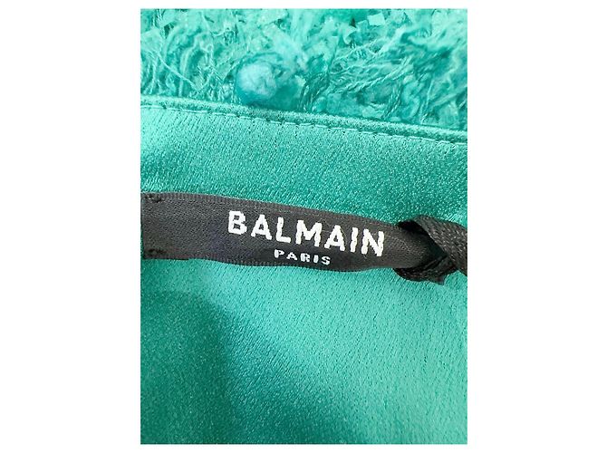 Short Gonna Balmain in Tweed Verde Multicolore - vista 4