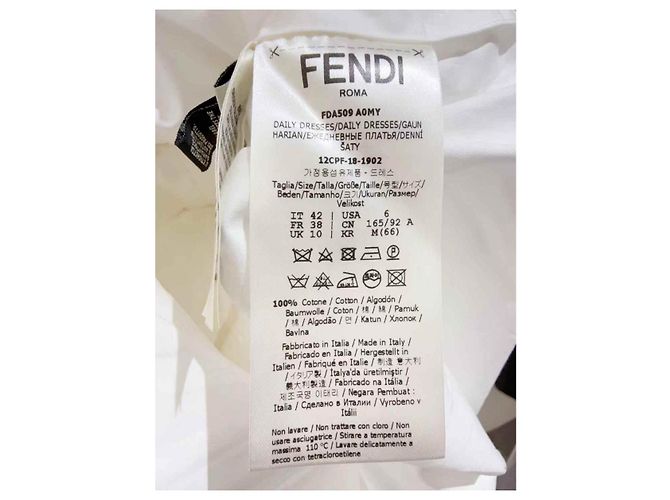 Fendi Kleid Weiß Baumwolle - Ansicht 2