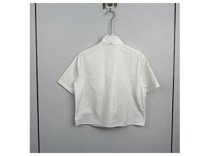 Camicia Prada in cotone a maniche corte bianca Multicolore - vista 2