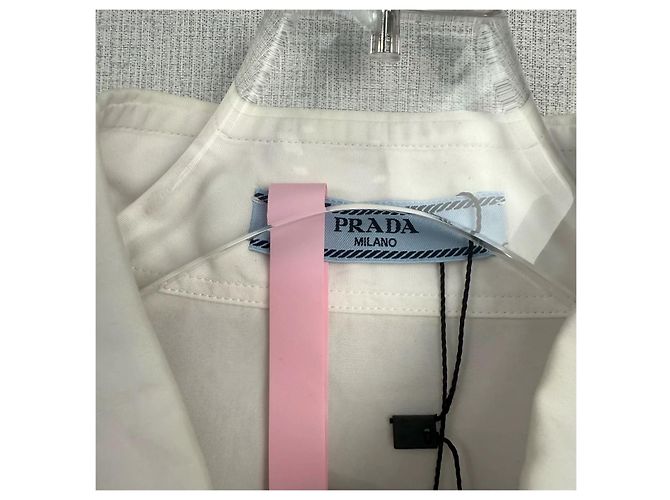 Camicia Prada in cotone a maniche corte bianca Multicolore - vista 3