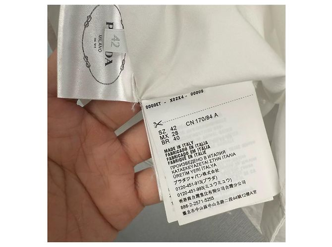Camicia Prada in cotone a maniche corte bianca Multicolore - vista 4