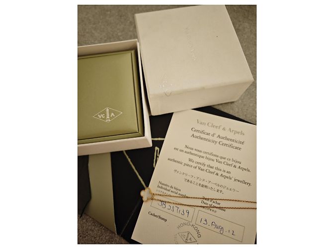 Collane Van Cleef & Arpels Vintage Alhambra Bianco - vista 6