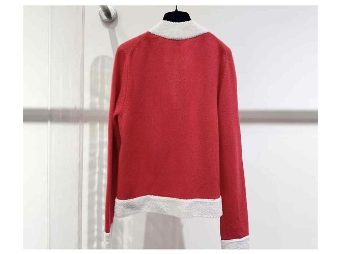 Chanel Strickjacke aus rotem Kaschmir - Ansicht 2