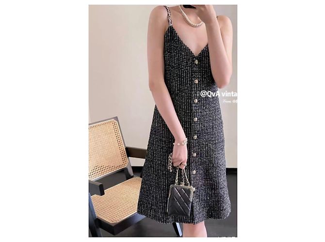 Chanel Tweed Kleid Mehrfarbig Größe 38 Mehrfarben - Ansicht 2