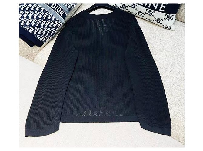 Chanel Strickpullover aus Baumwolle Schwarz - Ansicht 2