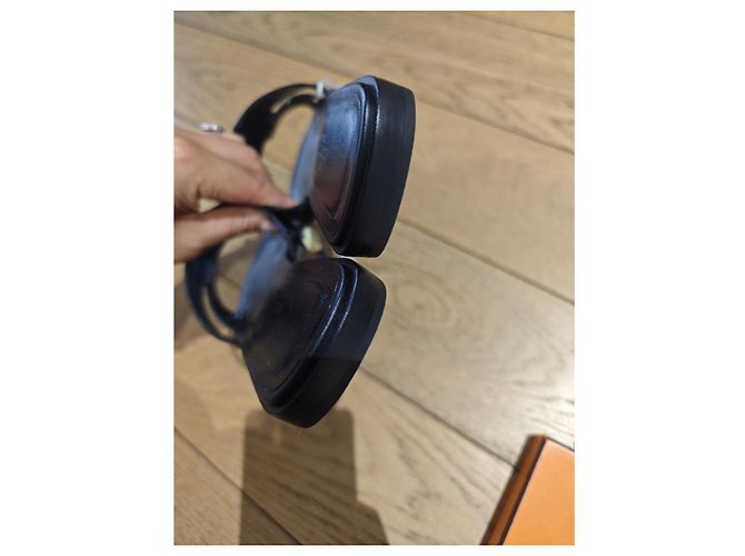 Hermès Oran Sandalen Leder Schwarz Größe 36 - Ansicht 7