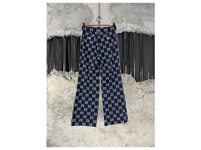 Gucci Hose mit Double G Print weites Bein FR38 - Ansicht 2