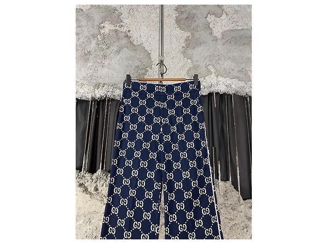 Gucci Hose mit Double G Print weites Bein FR38 - Ansicht 3