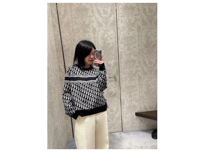 Autre Marque Dior Cashmere Pullover mit langen Ärmeln Mehrfarben - Ansicht 4