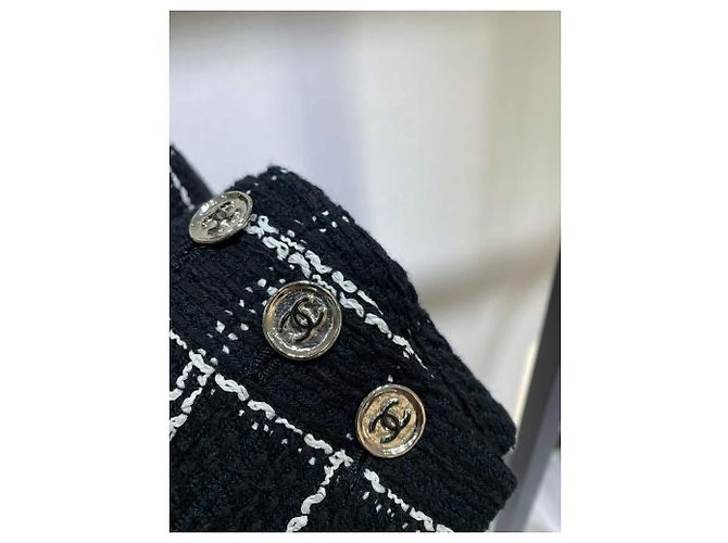 Abrigo Chanel de tweed negro talla 36 - vista 3
