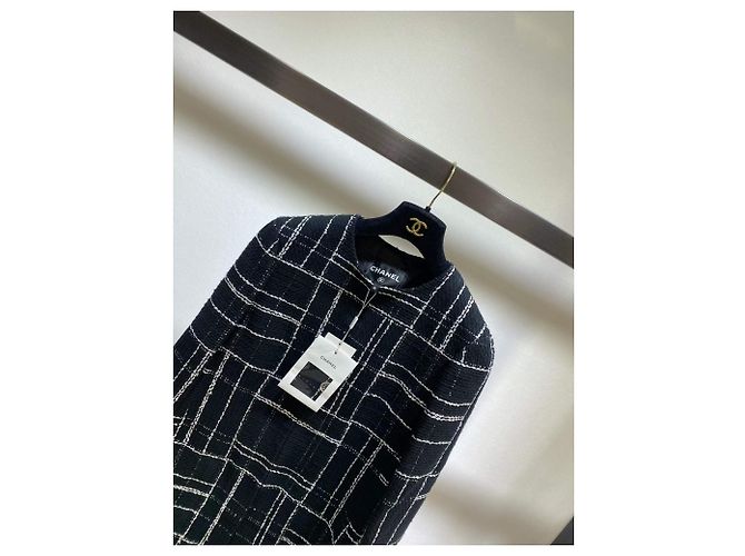 Abrigo Chanel de tweed negro talla 36 - vista 5