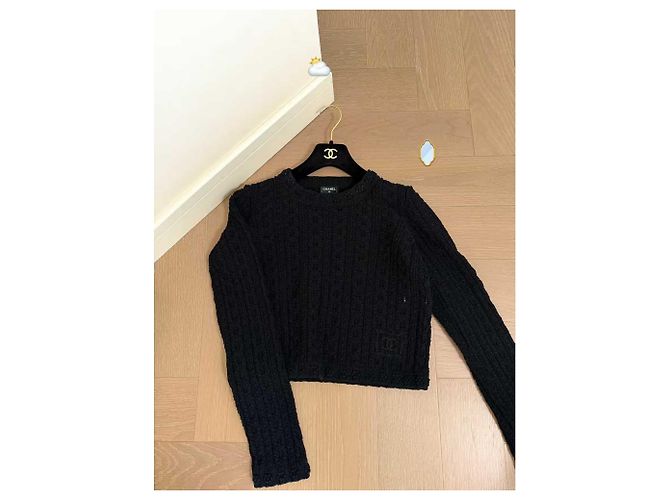 Chanel Strickware aus schwarzer Baumwolle - Ansicht 3