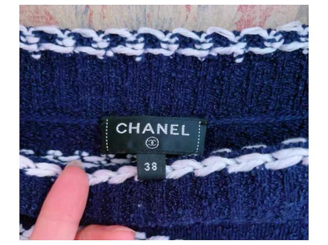 Prenda de punto Chanel de algodón azul marino - vista 3