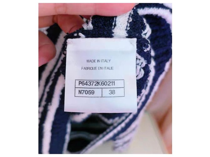 Prenda de punto Chanel de algodón azul marino - vista 4