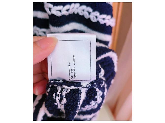 Prenda de punto Chanel de algodón azul marino - vista 6
