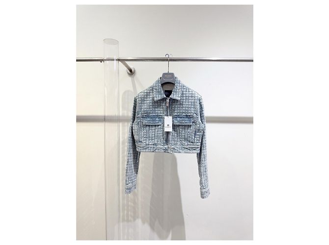 Giacca in denim Givenchy 4G monogramma jacquard Multicolore - vista 4