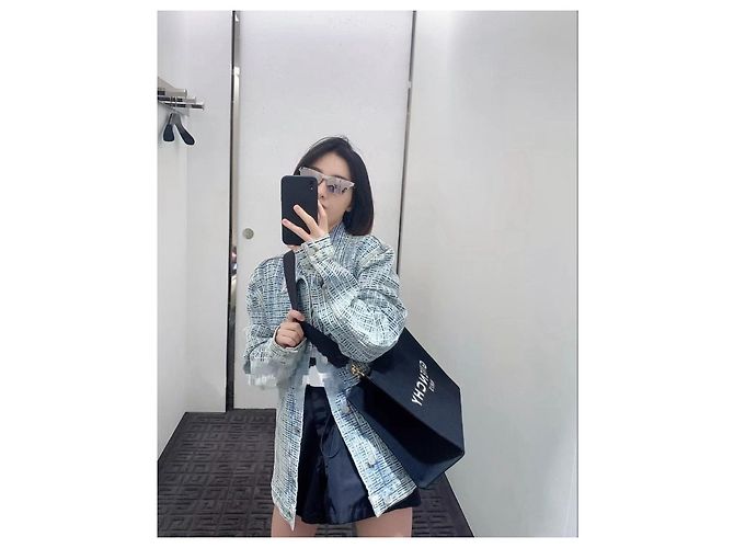 Giacca in denim Givenchy 4G monogramma jacquard Multicolore - vista 8