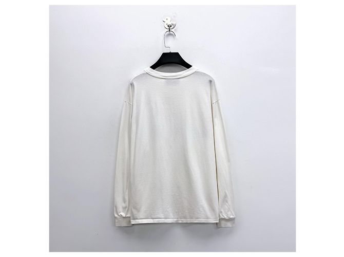 Gucci SS23 Baumwoll-Langarmshirt Weiß Mehrfarben - Ansicht 2