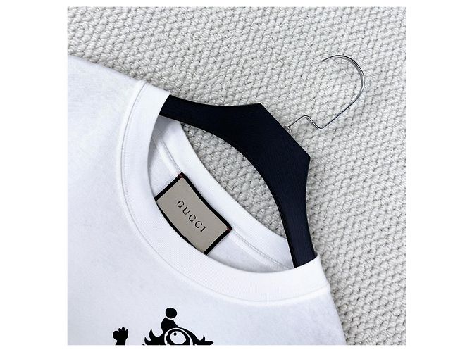 Gucci SS23 Baumwoll-Langarmshirt Weiß Mehrfarben - Ansicht 3
