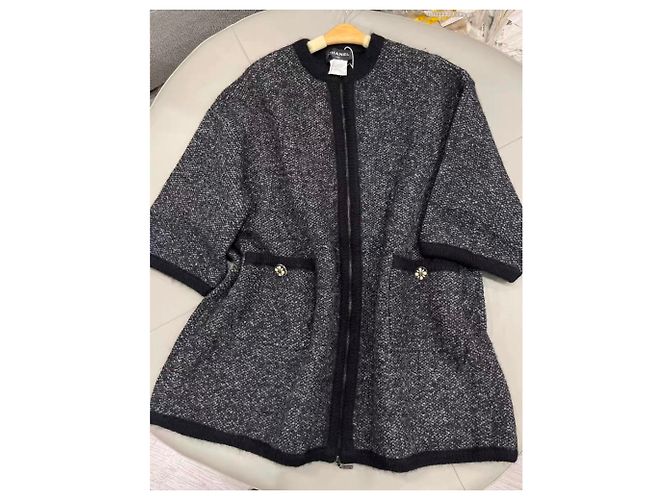 Malha Chanel de cashmere cinza - vista 2