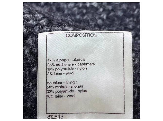 Malha Chanel de cashmere cinza - vista 3