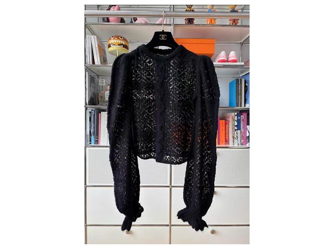 Chanel Malha de Lã Preta Preto - vista 2