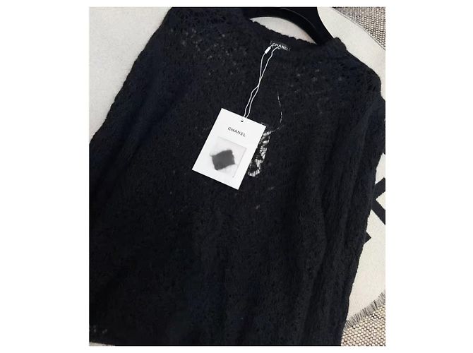 Chanel Malha de Lã Preta Preto - vista 5