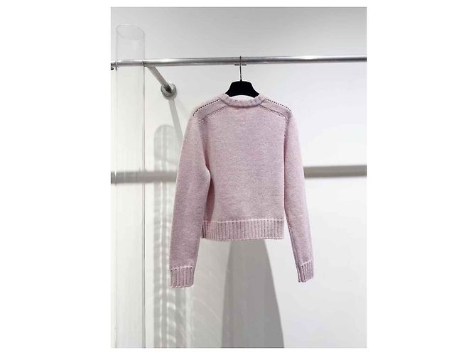 Pull en laine rose Céline - vue 2