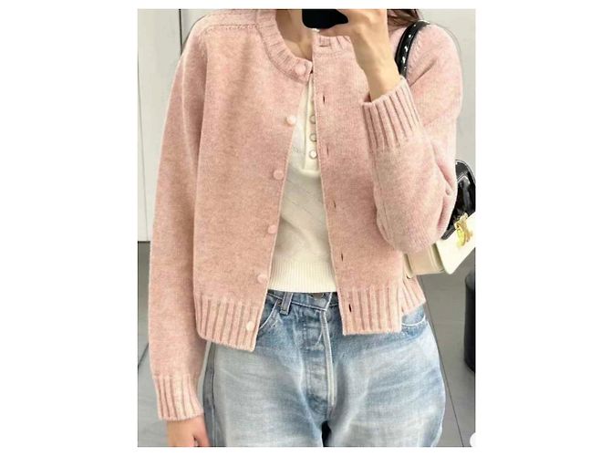 Pull en laine rose Céline - vue 4