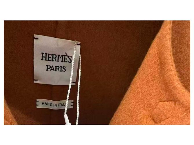 Hermès Mantel Orange Kaschmir Größe 34 - Ansicht 4