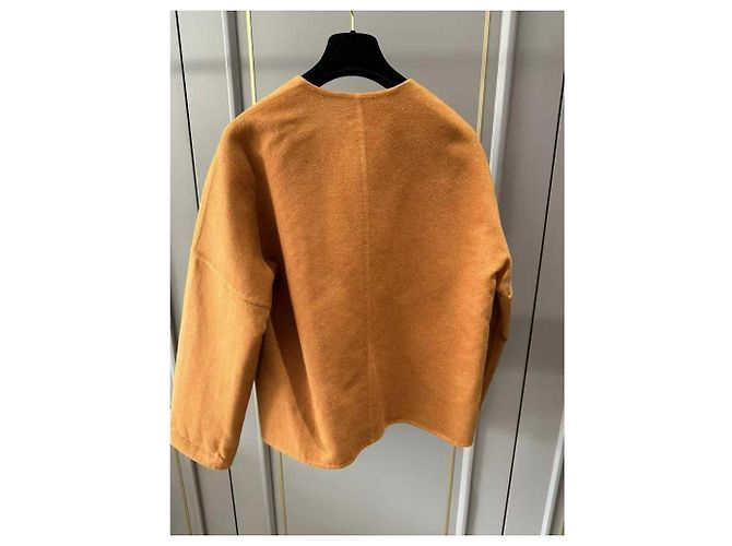Hermès Mantel Orange Kaschmir Größe 34 - Ansicht 5
