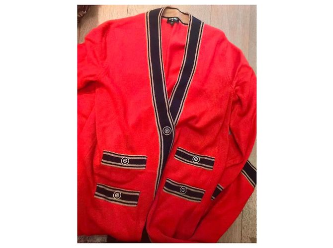 Chanel Strickjacke aus rotem Kaschmir - Ansicht 5