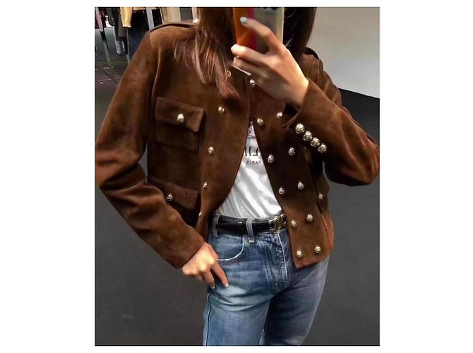 Céline Lederjacke Damen Größe 42 Mehrfarben - Ansicht 7