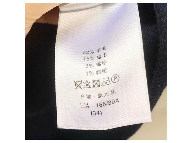 Autre Marque Dior Navy Blue Wool Coat - view 4