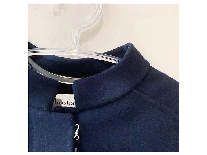 Autre Marque Dior Navy Blue Wool Coat - view 6