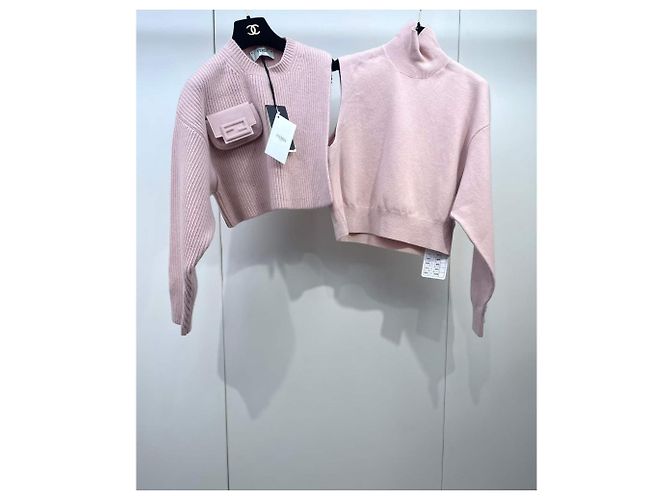 Fendi Strickpullover aus Wolle Rosa Pink - Ansicht 3