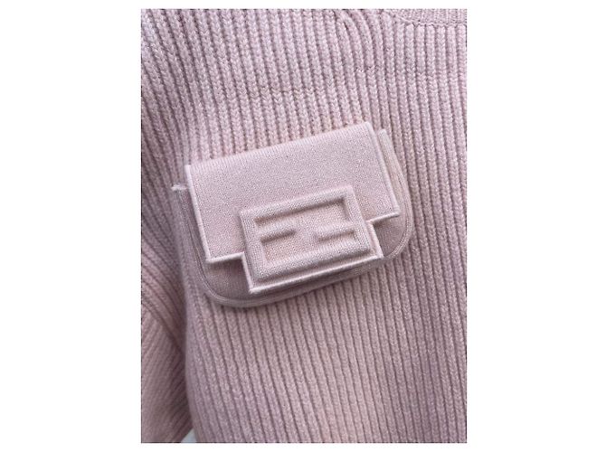 Fendi Strickpullover aus Wolle Rosa Pink - Ansicht 7