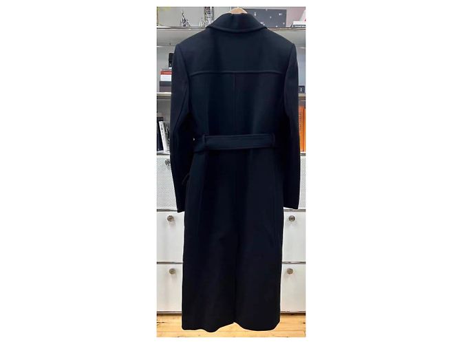 Autre Marque Saint Laurent Wollmantel Schwarz Größe 38 - Ansicht 2