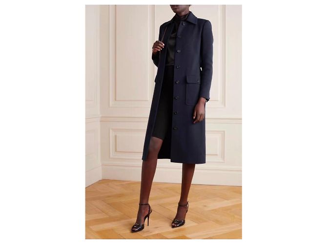 Autre Marque Saint Laurent Wollmantel Schwarz Größe 38 - Ansicht 4