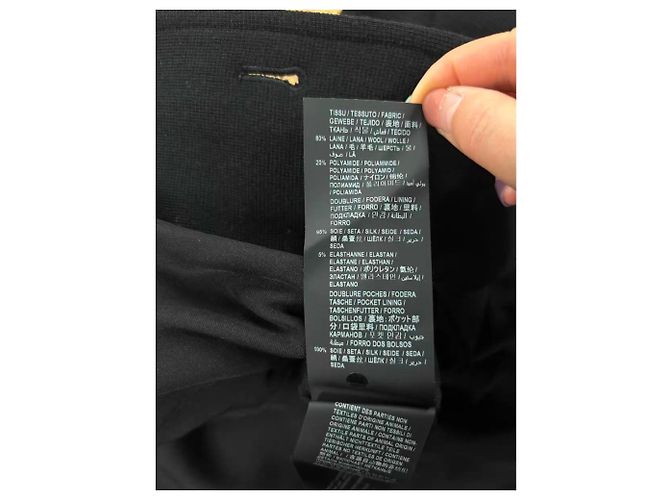 Autre Marque Saint Laurent Wollmantel Schwarz Größe 38 - Ansicht 5