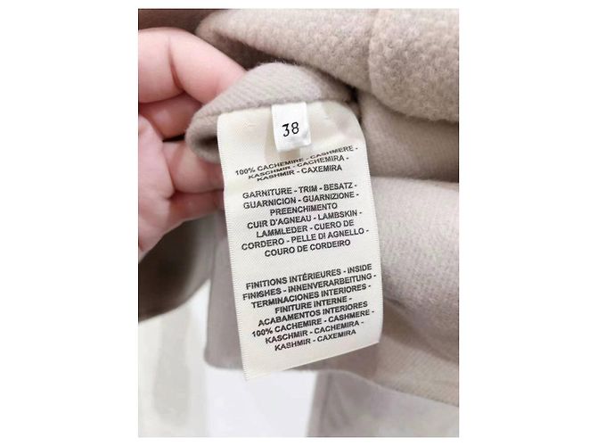 Abrigo Hermès de cashmere beige talla 38 - vista 5