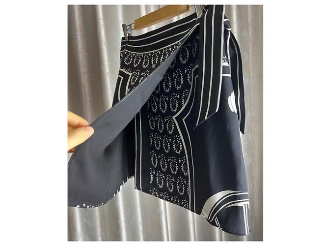 Falda Hermès de seda negra Negro - vista 2