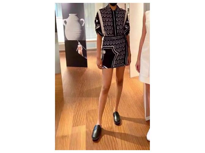 Falda Hermès de seda negra Negro - vista 4