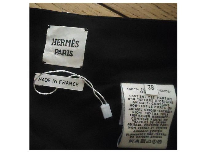 Falda Hermès de seda negra Negro - vista 6